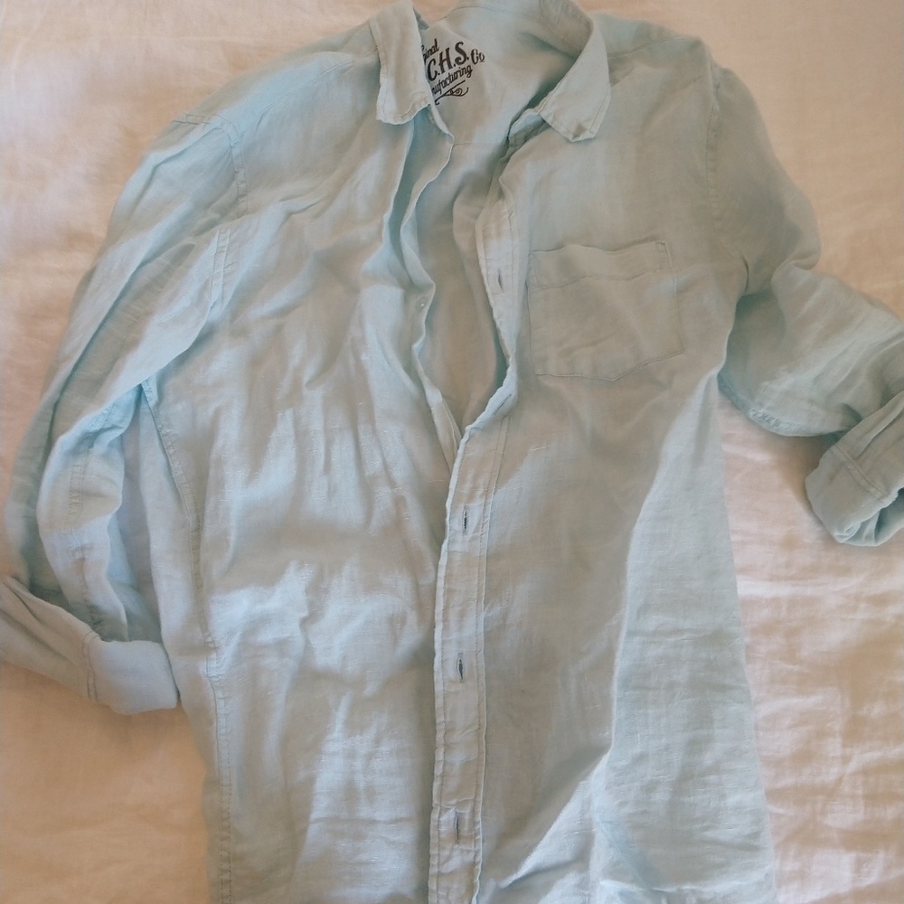 Mens linen button down